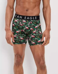 AEO Tropical Flamingos 6" Horizontal Fly Flex Boxer Brief