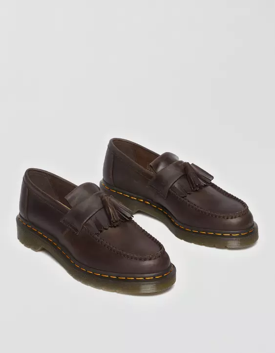 Dr. Martens Men's Adrian Yellow Stitch Tassel Loafers 3 Dr. Martens Men's Adrian Yellow Stitch Tassel Loafers - Image 3